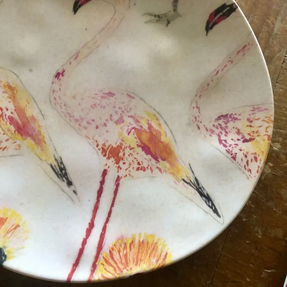 Crate & Barrel Keko Platter and 2 Salad plates - NWT
